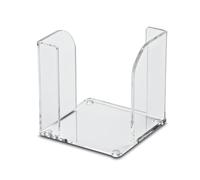 Maul Acrylic Note Box, 9 x 9 cm, Stylish Desk Organiser for Notes, Paper and Notes, Furniture Friendly Thanks to Standing Nubs, Organiser for Desk, Office and Shelf, Transparent