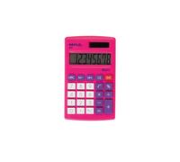 MAUL Calculator M8 | Small Calculator with 8 Digits Display | Standard Functions for Office, Home, School | Solar Calculator with Battery Use in the Dark | Pink