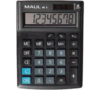 MAUL Calculator MC8 | Large Angled Display | 8 Digits | Professional Desktop Calculator for Office, Home, School | Solar/Battery | 13.7 x 10.3 cm | Black
