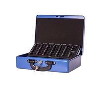 Maul Cash Box with Counting Insert, Steel, Euro Insert, Security Cylinder Lock, 300 x 245 x 93 mm, Blue