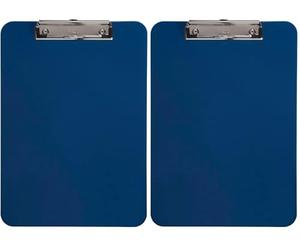 Maul Clipboard, Din A4 Portrait, Plastic, 8 mm Clamping Width, 3 mm Board Thickness, Blue (Pack of 2)