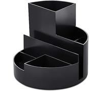 Maul Desk Organiser MAULrundbox Eco | Organiser Made of 85% Recycled Plastic | for Storing Pens, Scissors and Note Card | Practical Shelf for Office and Desk | Black