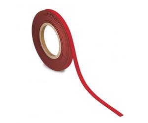 MAUL Labelling Tape 10 mm x 1 mm, Writeable Tape with Magnetic Backing, Versatile in Office, Workshop, Warehouse and Kitchen, Can Be Cut to Size, 10 m Length, Red