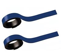 MAUL Magnetic Strips 0.5 x 100 cm (Pack of 2) | Magnetic Tape Self-Adhesive on Magnetic Surfaces | Magnetic Tape Can Be Cut to Size | Writeable with Marker | Blue