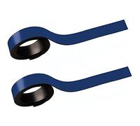 MAUL Magnetic Strips Blue Set of 2 Can Be Written On Flexible Use | Quick order on metal surfaces, ideal for office warehouse home, markable surface, double-sided tape