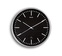 MAUL MAULfly Wall Clock Brushed Aluminium Diameter 305 mm Radio-Controlled Clock Movement Black