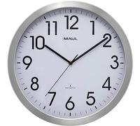 Maul MAULmove Wall Clock Brushed Aluminium 400 mm Radio Synchronised Time Keepin