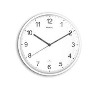 Maul MAULsprint Wall Clock Diameter 30 cm Radio-Controlled Clock with Automatic Time Setting Ideal for Living Room, Bedroom, Kitchen, Study and Office Good Readability for Large Rooms White