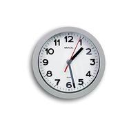 MAUL MAULstep Wall Clock Diameter 20 cm Quartz Clock with Automatic Time Setting Modern Clock for Office and Kitchen Large Wall Clock with Easy Readability in Large Rooms Silver