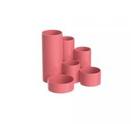 Maul MAULtubo Pen Holder High-Gloss with 6 Holders, Stable, Made in Germany, Diameter Approx. 15 cm, Height 12.5 cm, Colour Touch of Rose