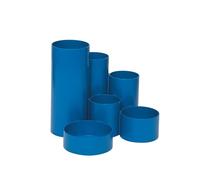MAUL MAULtubo Pencil Holder Recycled Diameter 15 x 12.5 cm Desk Organiser with 6 Compartments Office Organiser for Pens, Ballpoint Pens, Brushes and Scissors Stylish Pen Organiser Blue