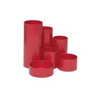 MAUL MAULtubo Recycling Pencil Holder Diameter 15 x 12.5 cm Recycled Plastic with 6 Holders, Desk Organiser for Pens, Brushes and Scissors, Stylish Office Organiser, Red