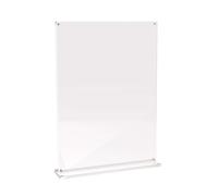MAUL MAULvision A4 Table Stand, Modern Acrylic Stand in Practical A4 Format, Stable T-Shape, Acrylic Stand for Pictures, Menus, Place Cards, Transparent