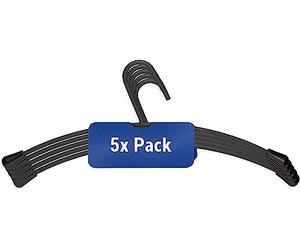 MAUL Metal Clothes Hangers, Modern Steel Hangers in Elegant Design, Sturdy and Durable Hangers for Jackets, Shirts and Trousers, Black, Set of 5