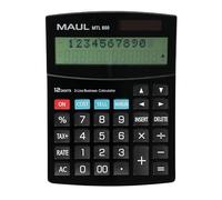 MAUL MTL 800 Commercial Calculator | Calculator with Commercial Functions | 12-Digit Display with 2 Lines | Includes Tax Invoice and Correction Function | Solar/Battery | Black