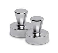 MAUL Neodymium Cone Magnet Diameter 32 x 33 mm (Pack of 2) | Magnets for Magnetic Board, Fridge, Whiteboard | Magnets Strong with 22.0 kg Adhesive Force | Mini Magnets in Practical Design | Silver