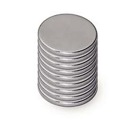 MAUL Neodymium Magnet Diameter 10 x 1 mm (Pack of 10) | Magnets for Versatile Use | Round Magnet with Elegant and Modern Design | Magnets Strong for Magnetic Board, Magnetic Tape | Silver