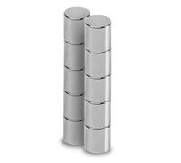 MAUL Neodymium Magnet Diameter 5 x 5 mm (Pack of 10) | Magnets for Versatile Use | Round Magnet with Elegant and Modern Design | Magnets Strong for Magnetic Board, Magnetic Tape | Silver