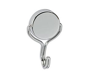 Maul Neodymium Magnet with Carousel Hook, Round, Rotatable, Steel, 30 kg Holding Force, 38.5 mm, Light Silver