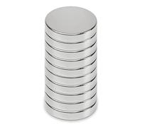 MAUL Neodymium Magnets Set of 10 Round Silver Extra Flat