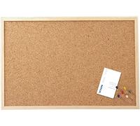 MAUL Pin Board 60 x 80 cm (H x W) | Pin Capable Cork Board | Pin Board Cork for Landscape or Portrait Format | Board with Sturdy Wooden Frame | Includes Mounting Material and Push Pins | Brown