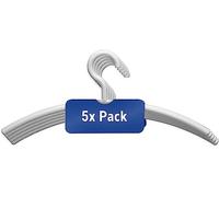 MAUL Plastic Clothes Hangers | Modern Plastic Clothes Hangers in Elegant Design | Sturdy and Durable Hangers for Jackets, Shirts and Trousers | White | Set of 5