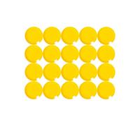 MAUL Round Magnets MAULpro Yellow Ferrite 20 Pack Strong Hold | 0.17 kg grip, shatter-resistant plastic, compact 15 mm size, smooth lacquered finish, ideal for boards