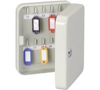 MAUL Wall Mounted Key Cabinet, 20 Keys, 20x16,5x6cm, Grey | Tidy storage for 20 keys, protected access, sturdy painted steel, ready-to-mount set, tags and labels included