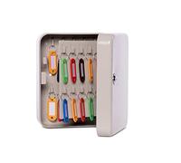MAUL Wall Mounted Key Cabinet, 40 Keys, 20x16,5x8cm, Grey | 40 hooks for tidy storage, controlled access, sturdy wall mounting, quick overview with tags, hardware included