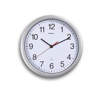 MAULrun Radio-Controlled Wall Clock with Automatic Time Setting, Diameter 25 cm, for Living Area, Bedroom, Kitchen or Office, Large Numbers Easy to Read, Silver