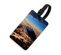 Mauna Kea Summit Sunset Luggage Tag for Suitcases TSA Approved with Name Id Card Suitcase Tags Identifiers Black Strap Clear Window Personalized Baggage Tag for Cruise Airport Travel Essentials