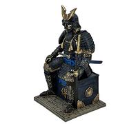 MAUNDEN Medieval Ancient Samurai Undead Warrior Resin Statue Ornament Figurine Craft for Home Living Room Porch Decoration Office Desk Desktop Table Arrangement Gift (Blue Glod)