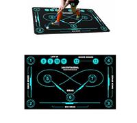 MAUNYASENA Field Hockey Training Mat (Blue), 59" x 35" Professional Dribbling Pad Includes Drawstring Carry Bag and Adjustable Strap, Large Hockey Surface for Home & Garden Practice