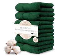 MAURA - 6 Piece Turkish Cotton Hand Towels - Experience in your hands The luxurious softness, comfort, and absorbency of a spa-quality hand towel. Dark Green hand towels for bathroom
