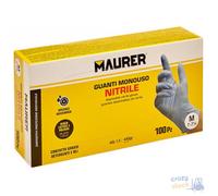 Maurer Disposable Blue Nitrile Gloves Pack Of 100 Size 8.5 - L