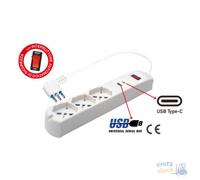 Maurer Multi Socket 5 Outputs 2P+T16A Schuko + Double Usb With Light Switch