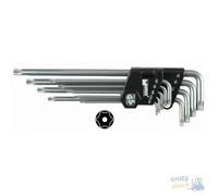 Maurer Plus Long Torx Key With Hole Series 9 Pieces Steel S2 T10-T50