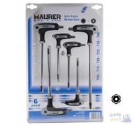 Maurer Plus Male Torx Key With Hole Series 6 Pieces Steel S2 T