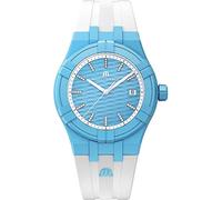 Maurice Lacroix AIKON #Tide Light Blue White 40mm Swiss Quartz Watch with Diamonds AI2008-AAAA1-3A0-0