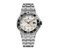 Maurice Lacroix AIKON Automatic Venturer GMT 43mm, Stainless Steel Case with Black Ceramic Bezel, Stainless Steel Strap, 30 ATM Water Resistance, White Sun Brushed Dial, Automatic Watch