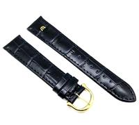 Maurice Lacroix Crocodile Grain Original Watch Strap 19 mm Blue Gold-Plated Clasp, blue, Strap.