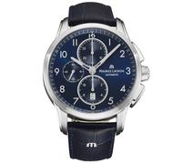 Maurice Lacroix Men's 'Pontos' Blue Dial Leather Strap Automatic Watch Maurice Lacroix Blue One Size