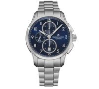 Maurice Lacroix Men's 'Pontos' Blue Dial Stainless Steel Bracelet Automatic Watch in Silver Maurice Lacroix Silver One Size
