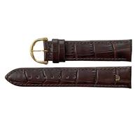 Maurice Lacroix Watch Strap Crocodile Grain Original 18 mm Dark Brown Clasp Gold-Plated, brown, Strap.