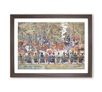 Maurice Pendergrast Central Park 2 Classic Painting Framed Wall Art Print, Ready to Hang Picture for Living Room Bedroom Home Office Décor, Walnut A2 (64 x 46 cm)
