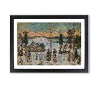 Maurice Pendergrast Snow in April Framed Print | A2 Black Framed Wall Art | Ready to Hang | Modern Landscape Picture | Living Room Bedroom Lounge Office