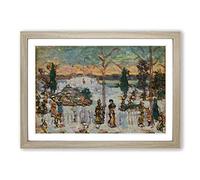 Maurice Pendergrast Snow in April Framed Print | A2 Oak Framed Wall Art | Ready to Hang | Modern Landscape Picture | Living Room Bedroom Lounge Office