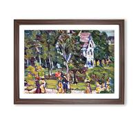 Maurice Pendergrast Sunday Afternoon Classic Painting Framed Print | A4 Walnut Framed Wall Art | Ready to Hang | Classic Historical Picture | Living Room Bedroom Lounge Office