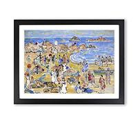 Maurice Pendergrast View Along New England Coast Classic Painting Framed Print | A4 Black Framed Wall Art | Ready to Hang | Classic Beach Picture | Living Room Bedroom Lounge Office