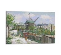 Maurice Utrillo Le Moulin De La Galette, Montmartre Printed Posters Art Print Wall Photo Paint Hanging Picture Family Bedroom Decor 08x12inch(20x30cm)